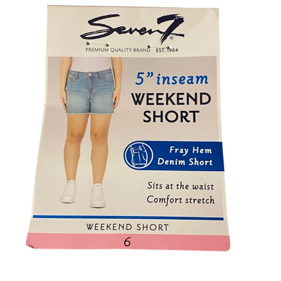 Seven7 Womens 5" Inseam Denim‎ Shorts Fray Hem Comfort Stretch Size 6 NWT - Picture 6 of 9